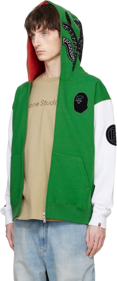 Mikina BAPE A Bathing Ape Shark Full Zip Hoodie Zelené | 001ZPK701304M, 3