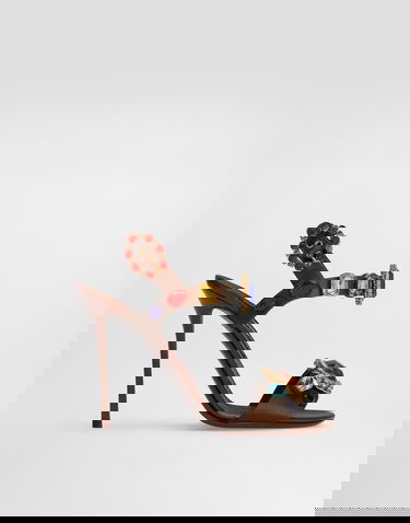 Tenisky a topánky Dolce & Gabbana Dolce & Gabbana Keira 2.0 Satin And Patent Leather Sandals With Embellishments Rôznofarebný | CR1976AC3268W160, 0