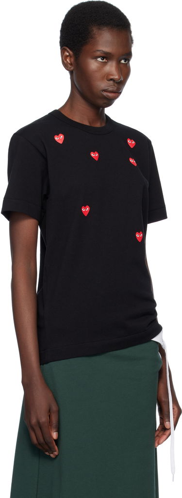 Tričko Comme des Garçons COMME des GARÇONS PLAY Multiple Heart Logo T-Shirt Čierna | AX-T338-051, 1