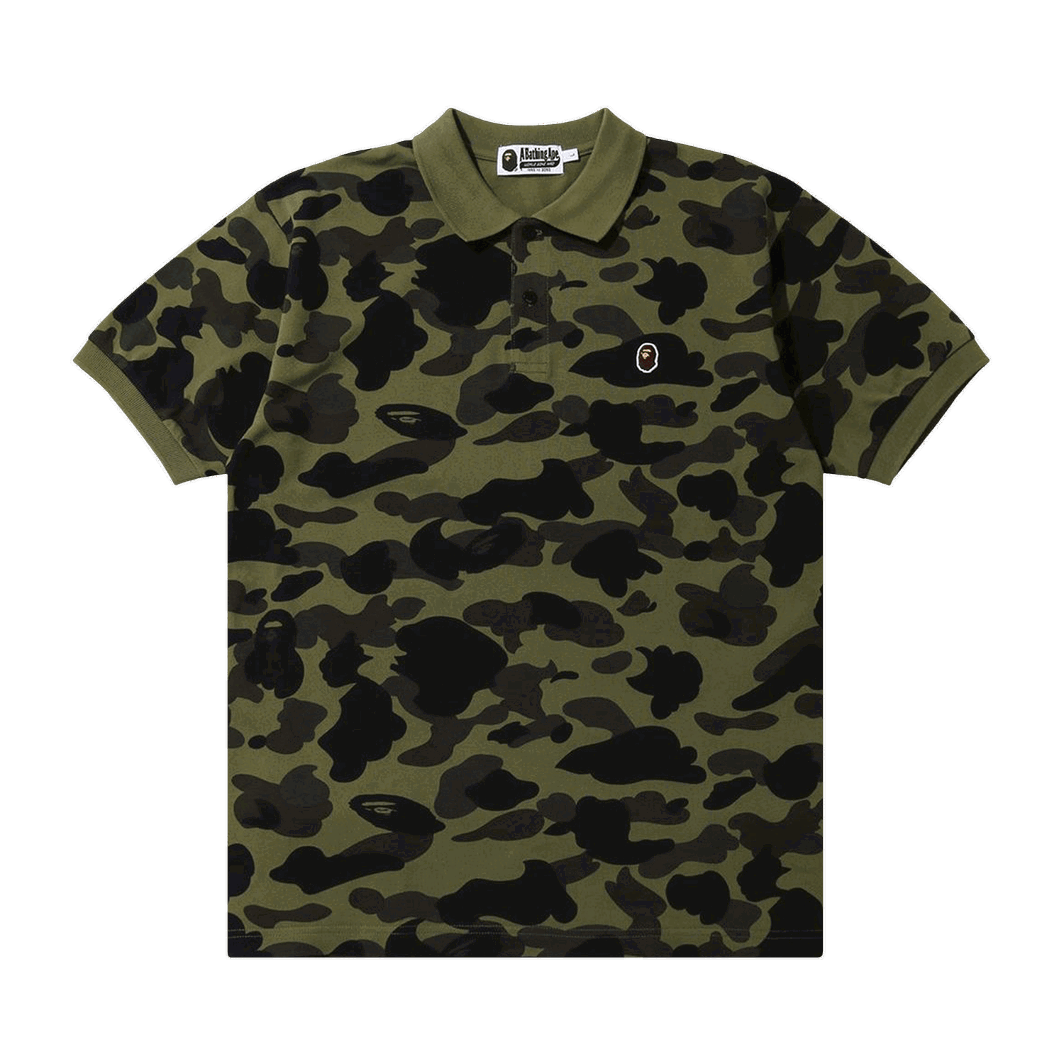 Tričko BAPE 1st Camo Ape Head One Point Polo Zelené | 1G30 112 001 GREEN, 0