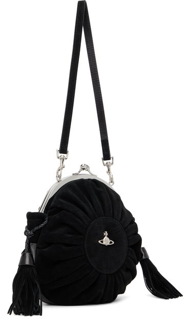 Taška cez rameno Vivienne Westwood Rosie Suede Gathered Frame Bag with Tassels Čierna | 4B01000SW-L007E-, 1