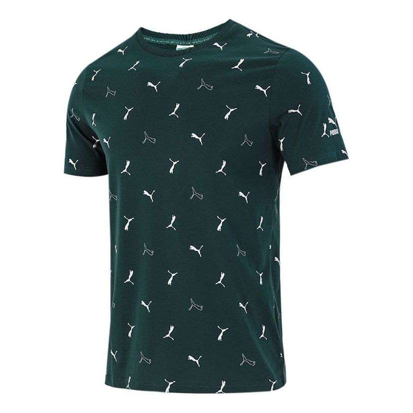 Tričko Puma Puma Logo Print Short Sleeve T-Shirt Zelené | 533142-80