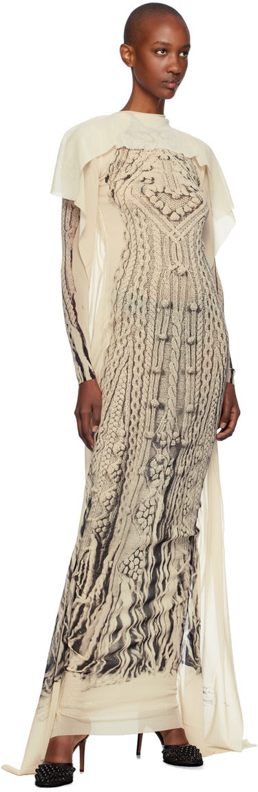 Šaty Jean Paul Gaultier Printed Aran Maxi Dress Béžová | 24/31-F-RO197-T562-6900, 3