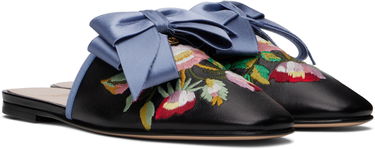 Starostlivosť o obuv Valentino Valentino Garavani Beauregard Slip-On Loafers with Floral Embroidery and Bow Detail Čierna | 6W2S0LJ4RHP, 3