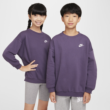 Mikina Nike Nike Sportswear Club Fleece Older Kids' Loose-Fit Crewneck Sweatshirt Fialová | FD2923-573, 4