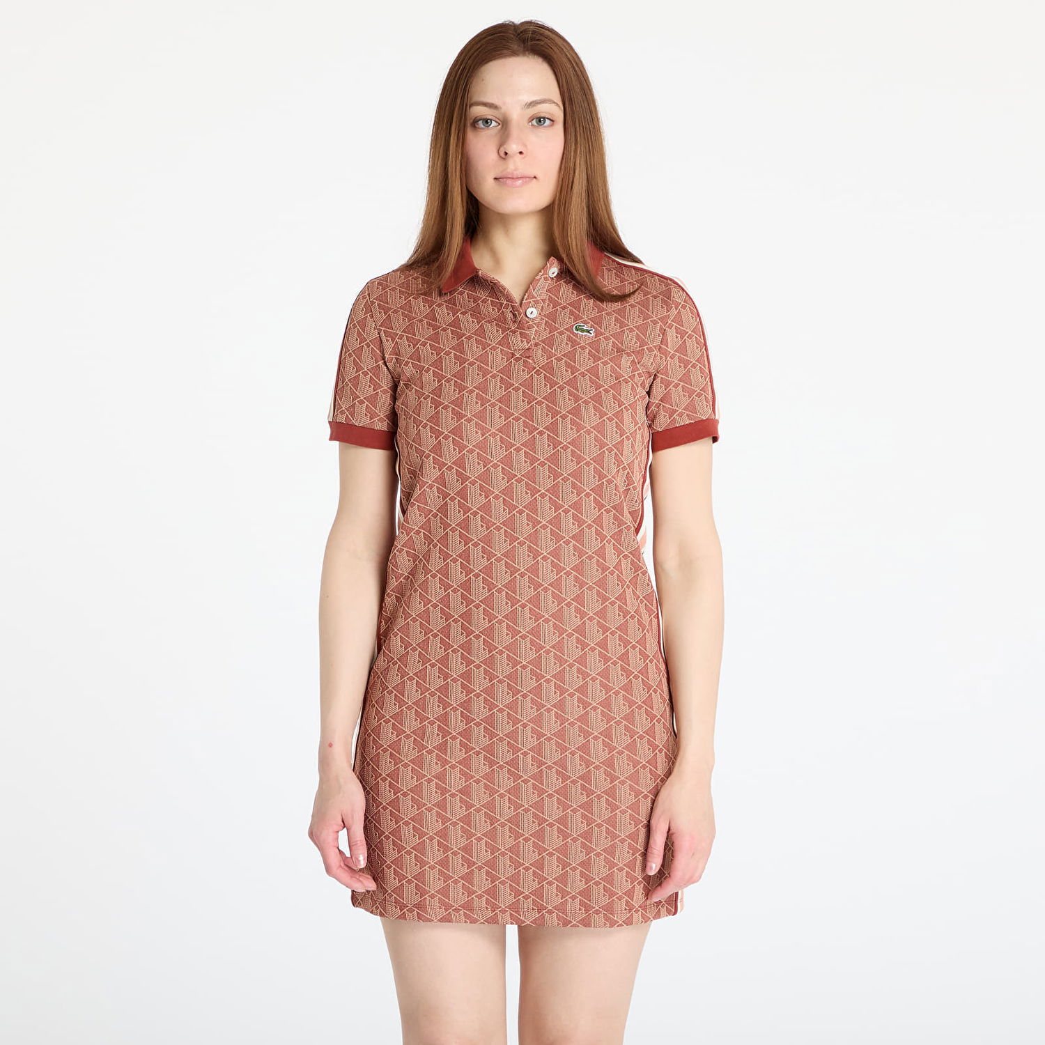 Šaty Lacoste LACOSTE Jacquard Polo Dress Červená | EF2655 GTI, 0