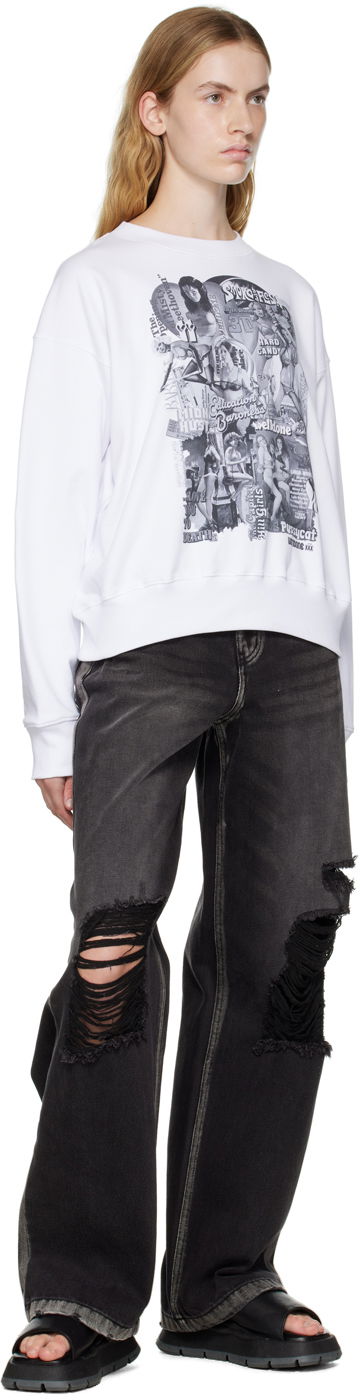 Mikina We11done Movie Collage Graphic Sweatshirt Biela | WD-TS3-22-743-U-WH, 3