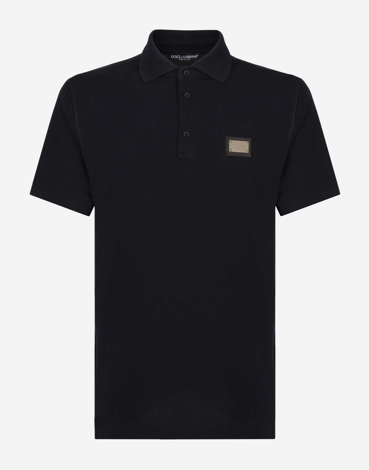 Polo tričko Dolce & Gabbana Cotton Piqué Polo-shirt With Branded Tag Čierna | G8PL4TG7F2HB0665, 0