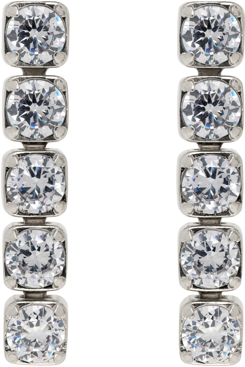Náušnice Jil Sander Crystal Earrings "Silver" Metalická | J11VG0068_P6734, 0
