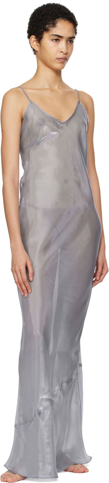 Šaty SKIMS SKIMS Liquid Organza Cami Maxi Dress Šedá | DS-DRS-6546W, 3