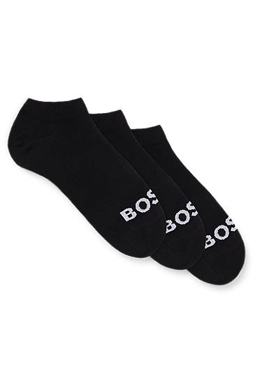 Ponožky BOSS BOSS Three-Pack of Ankle Socks with Contrast Logos Čierna | 50502073