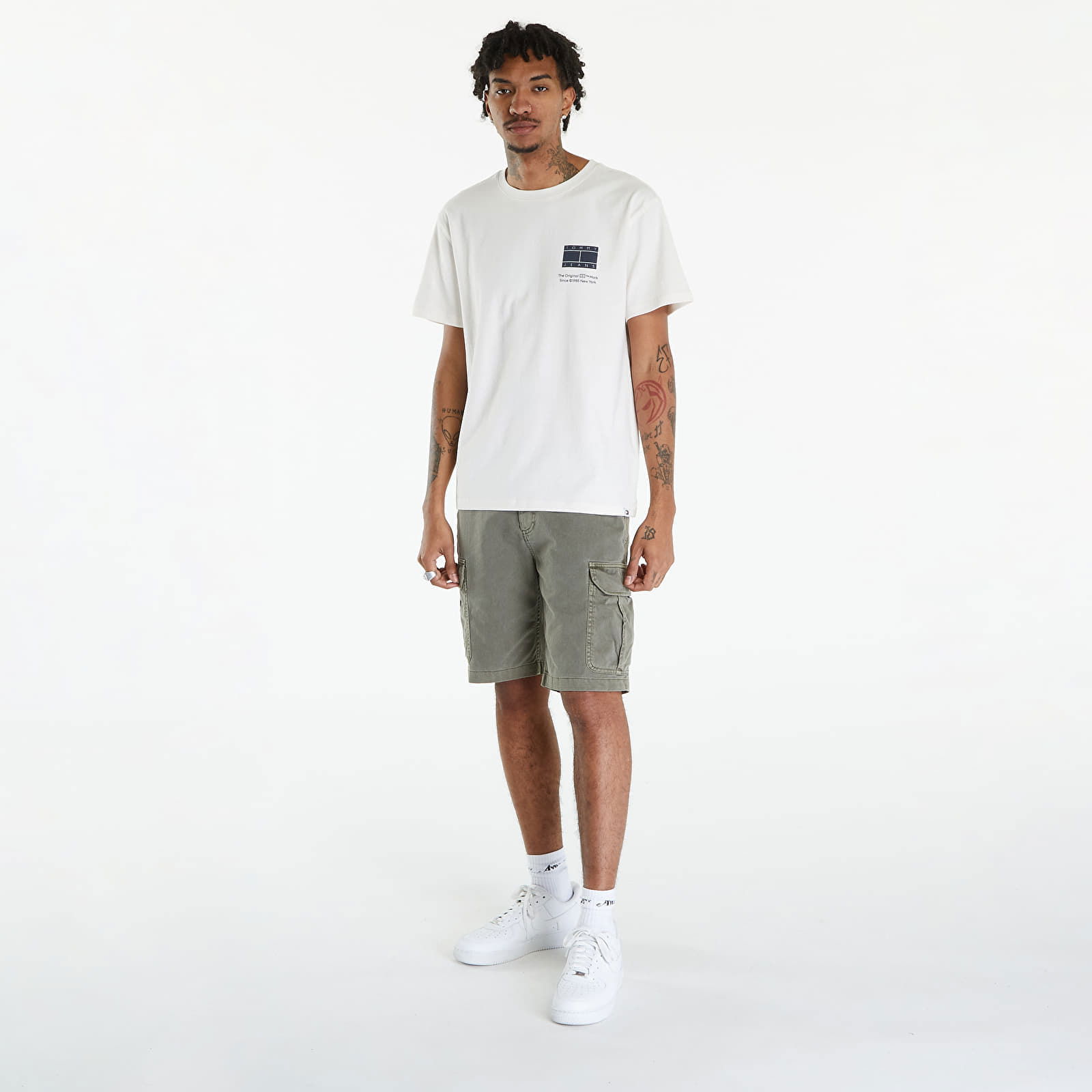 Printed Flag Logo T-Shirt Ancient White