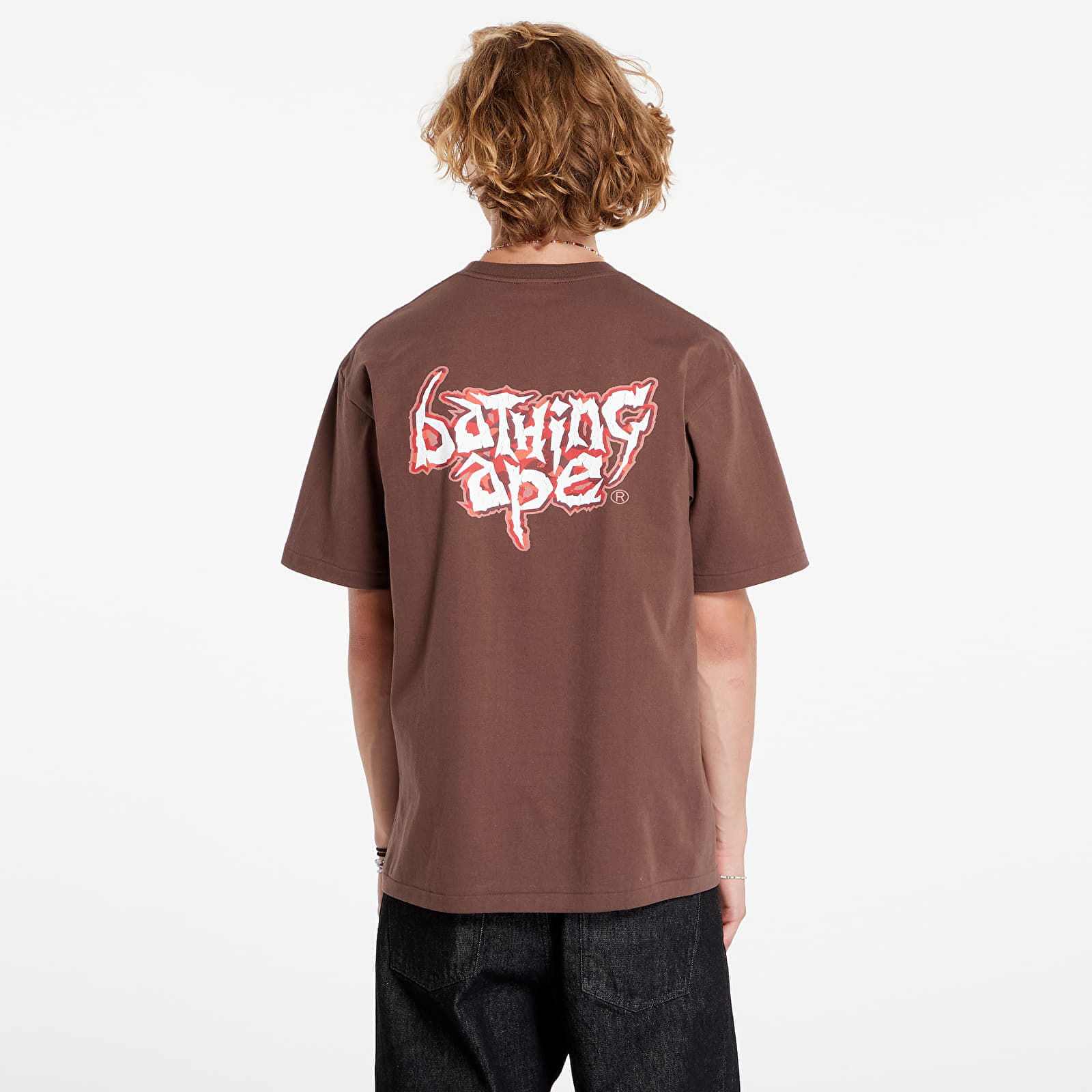 A BATHING APE Color Camo Mad Ape Tee Brown