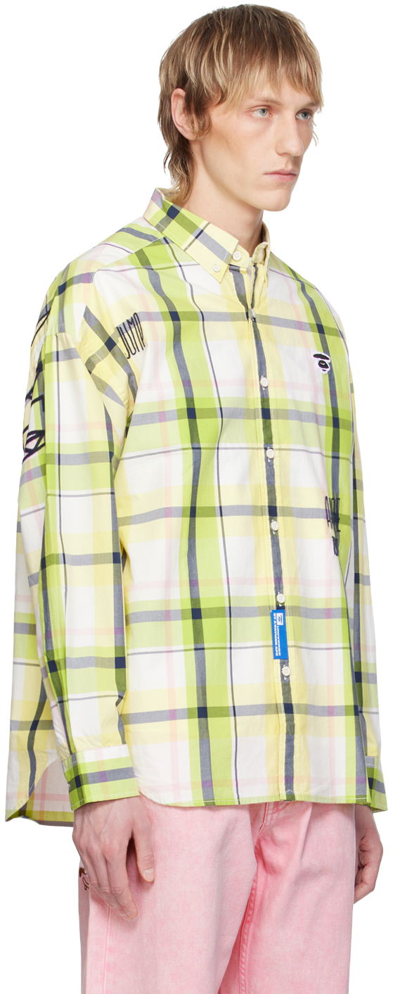Košeľa AAPE by A Bathing Ape AAPE by A Bathing Ape Embroidered Plaid Shirt Žltá | AAPSTM8479XXMGRT, 1