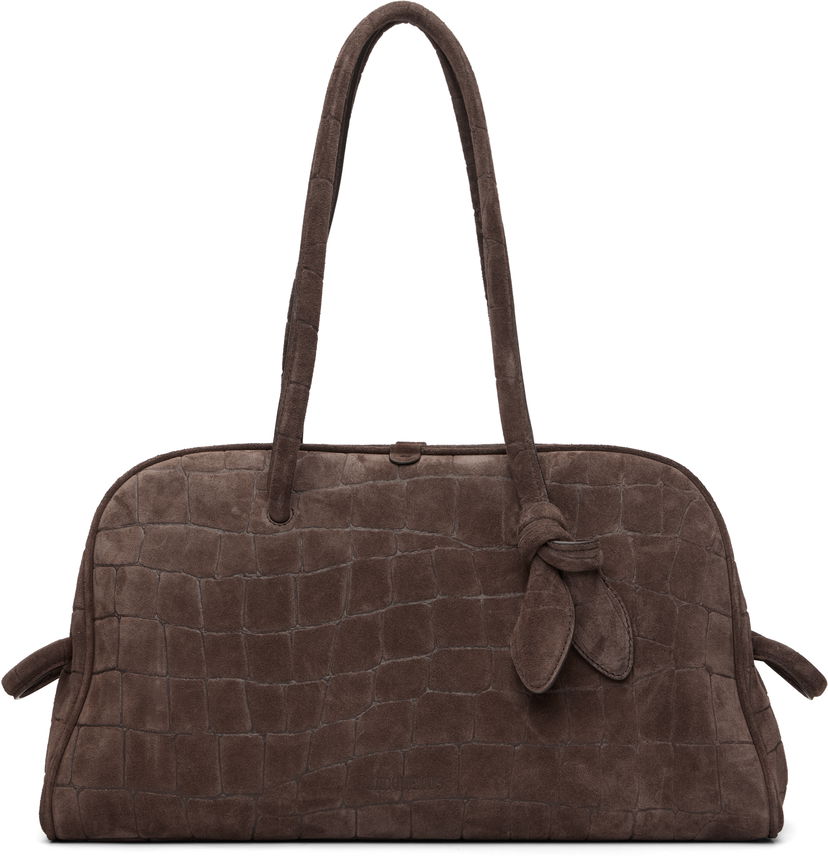 Kabelka Jacquemus 'The Turismo' Crocodile-Embossed Suede Top Handle Bag Hnedá | 25EBAU00417AC07A09