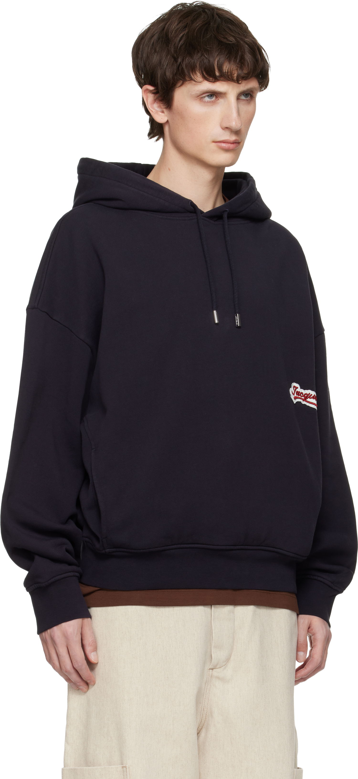 Mikina Jacquemus 'The Gio' Pullover Hoodie with Script Logo Patch Navy | 25HHOM00415AJ00126, 1