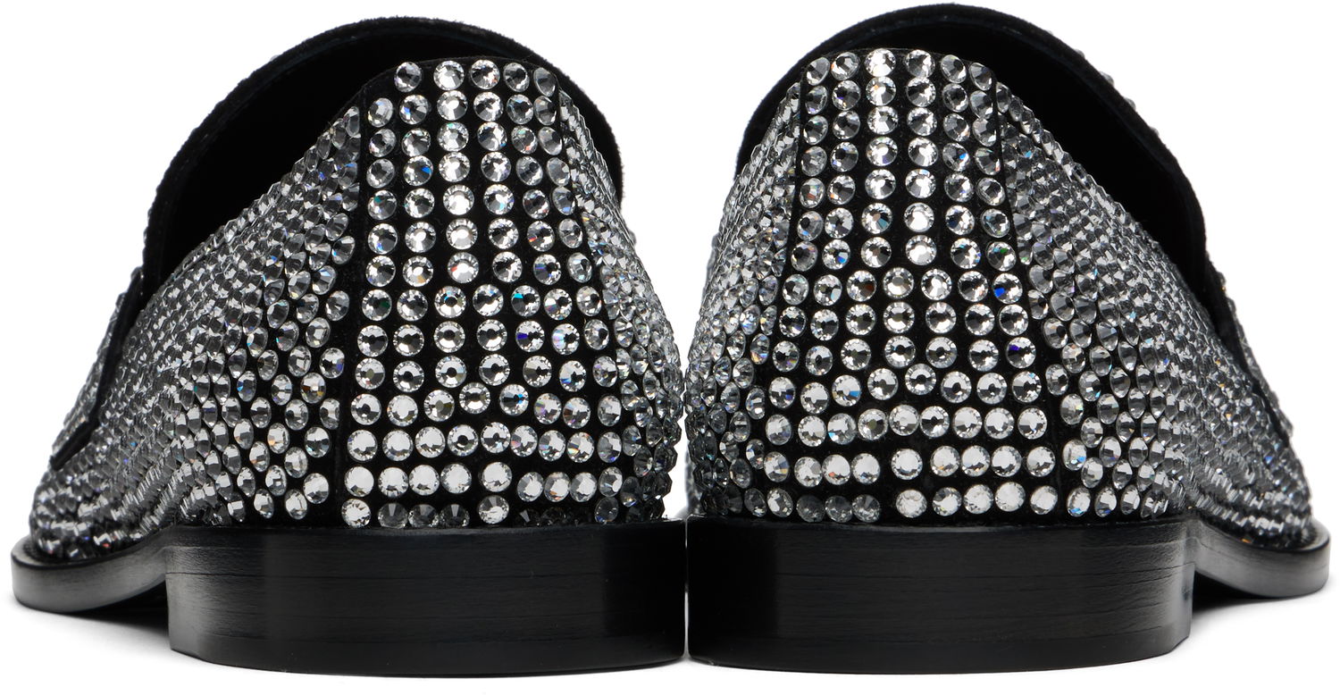 Doplnky Amina Muaddi Amina Muaddi Tilda Crystal Loafers Čierna | TILDA CRYSTAL LOAFER SUEDE, 1