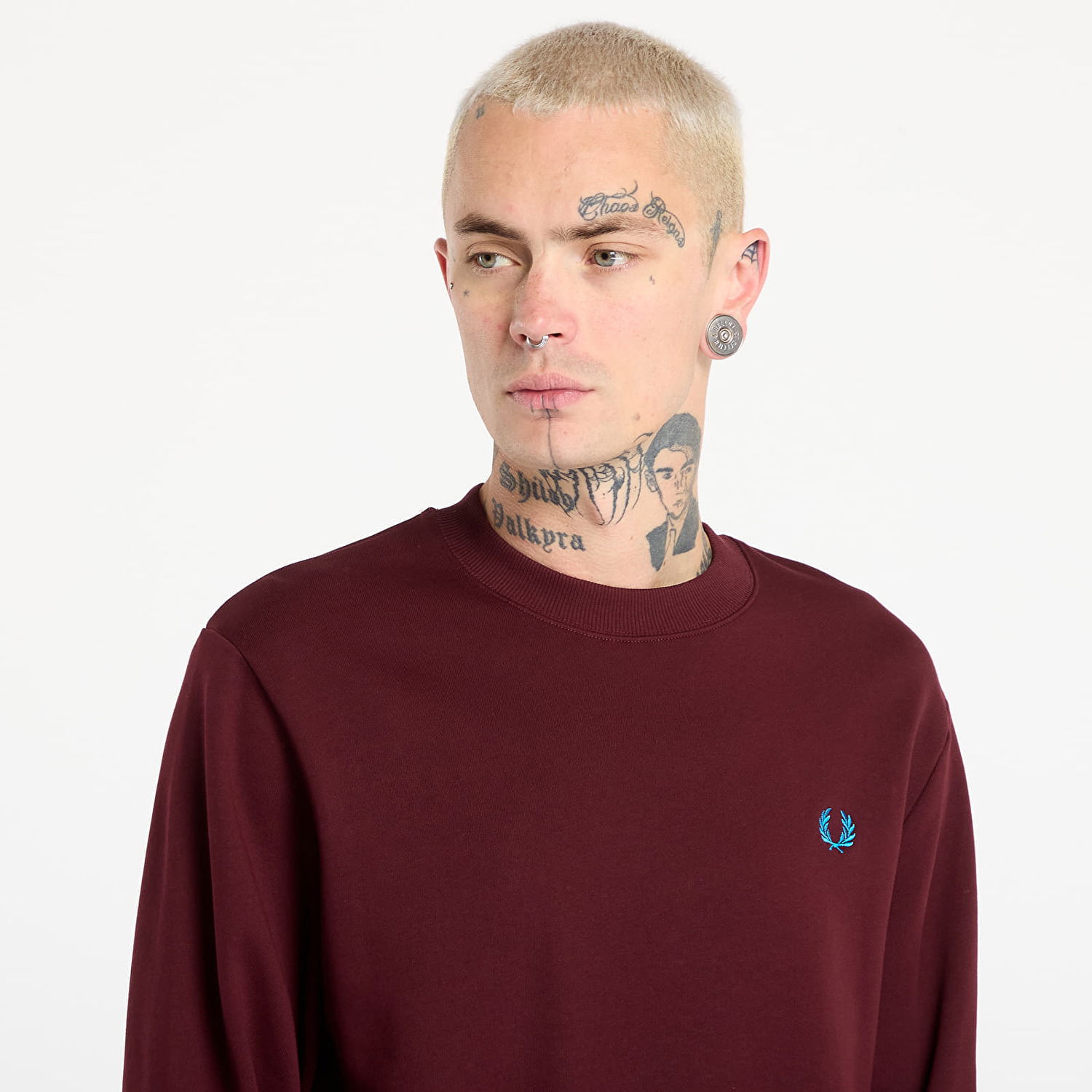 Mikina Fred Perry FRED PERRY Crew Neck Sweatshirt Vínová | M7535 Z63, 1
