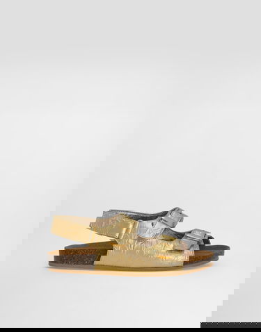 Tenisky a topánky Dolce & Gabbana Crocodile-Print Calfskin Sandals With Logo Metalická | D11320AU1388H944, 0