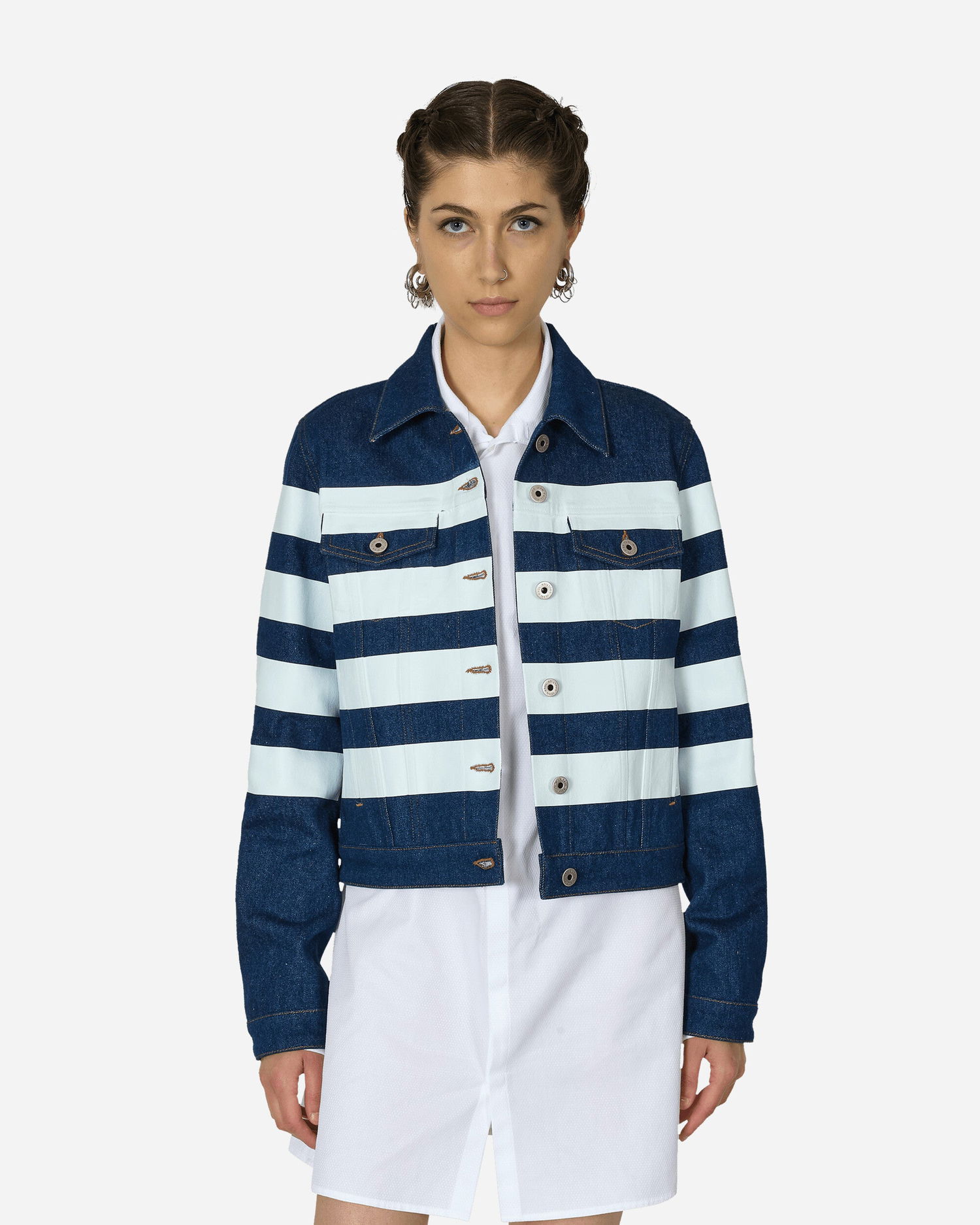 Bunda Jean Paul Gaultier Striped Denim Jacket Modrá | VE071IP-D017 5501, 0