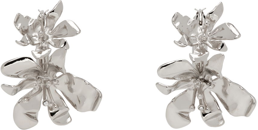 Náušnice Acne Studios Silver Flower Hoop Earrings Metalická | C50444-, 0