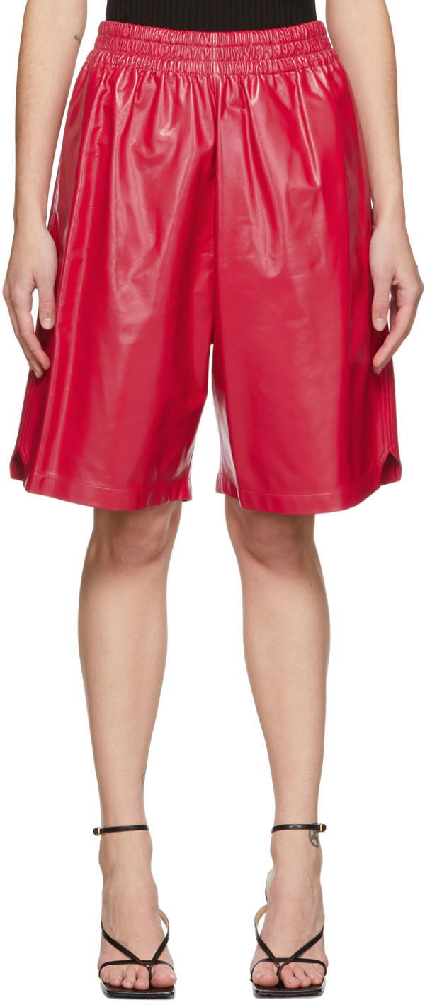 Šortky Bottega Veneta Leather Shiny Shorts Ružová | 633445 VKLC0, 0