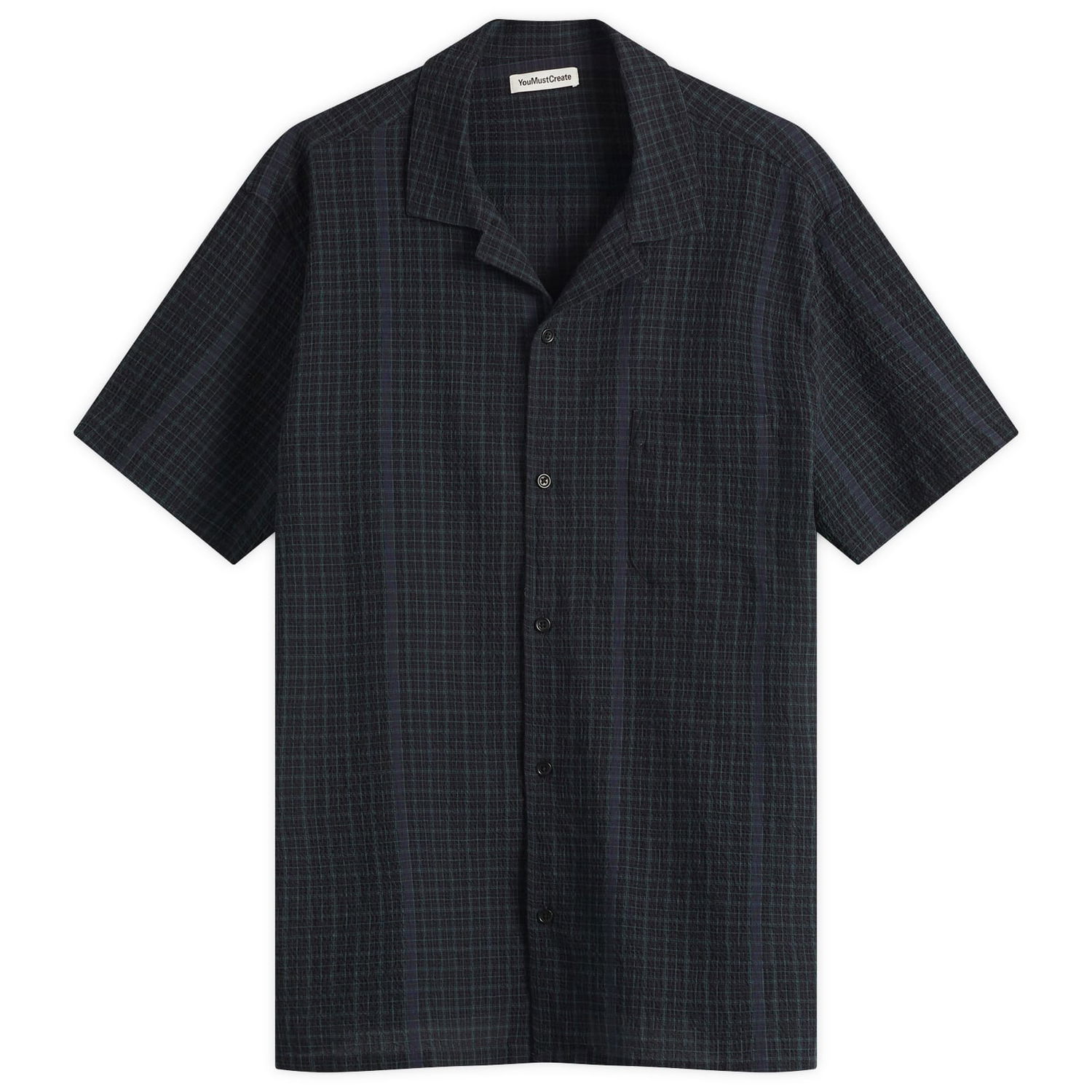 Košeľa YMC YMC Malick Check Vacation Shirt, Size Large Navy | P2YAC-01, 1