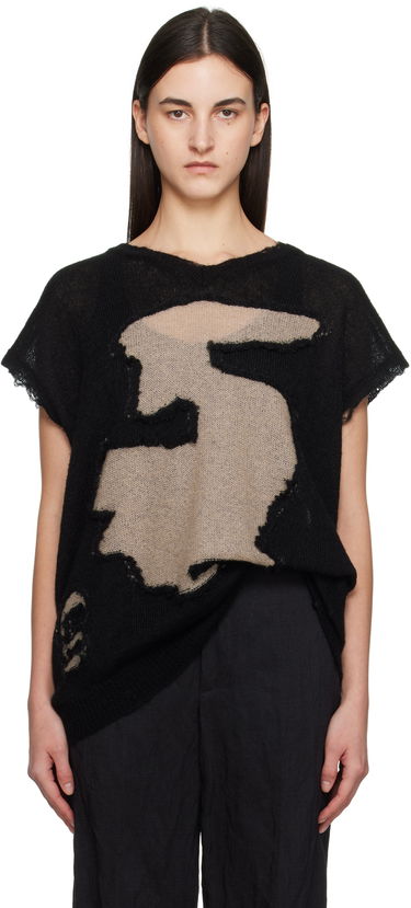 Sveter Maison Margiela MM6 Maison Margiela Abstract Distressed Knit Top Čierna | S52HN0008 M13088, 0