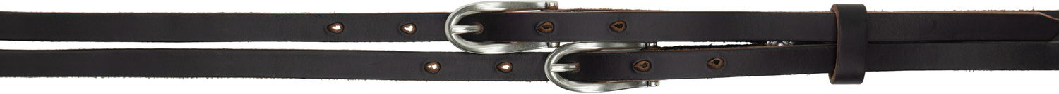 Opasok OUR LEGACY Our Legacy Twin Tongue Leather Belt Čierna | A2258TBC, 0
