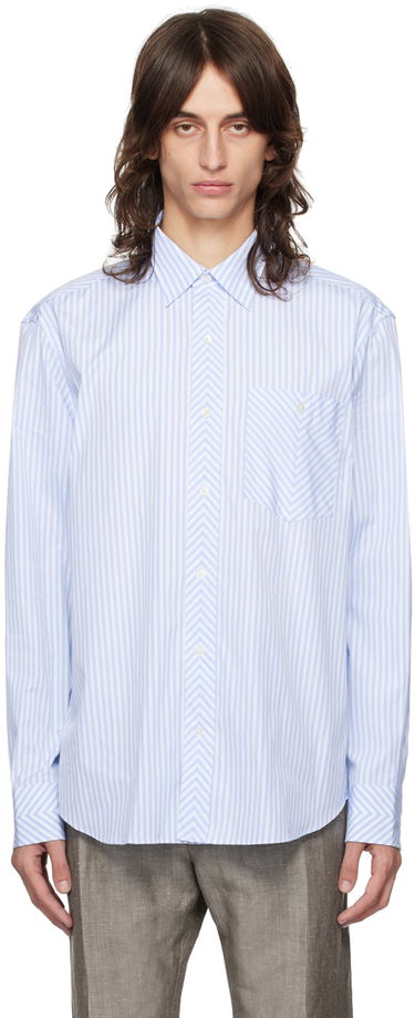 Košeľa Paul Smith Paul Smith Oversized Fit Striped Shirt Modrá | M1R-045Z-N02404-40, 0