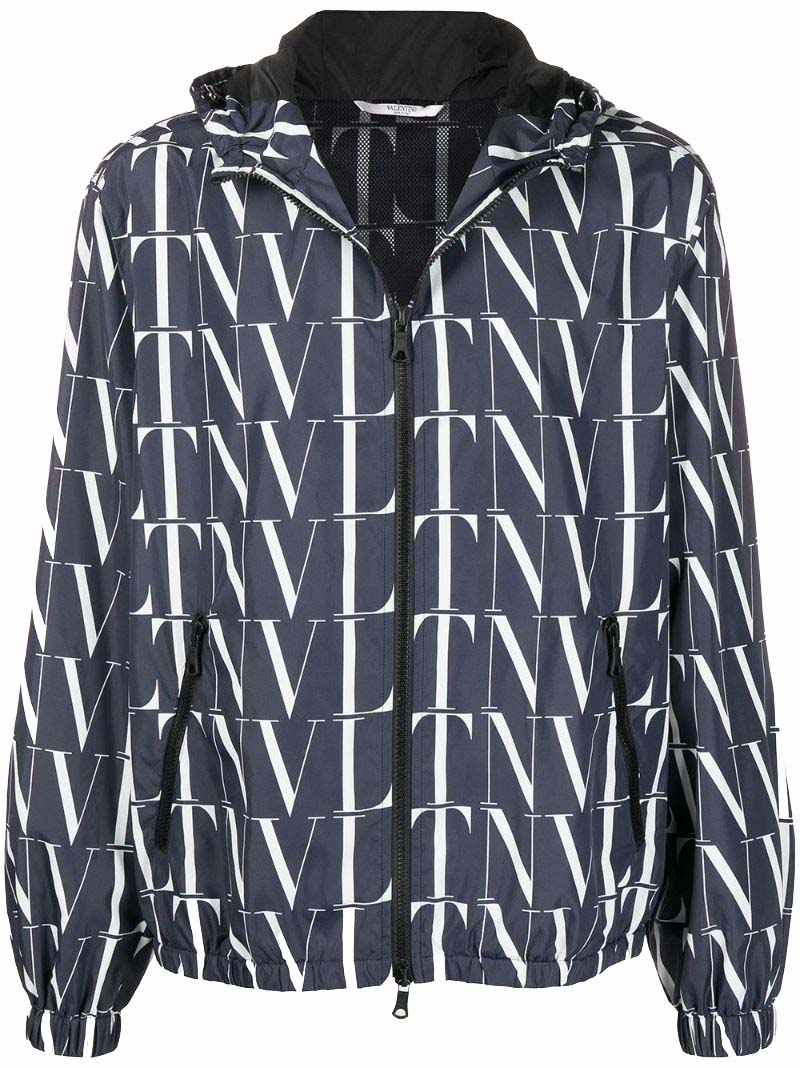 Bunda Valentino Allover Logo Zip Up Jacket Navy/White Šedá | VV3CI3686G0 022, 0