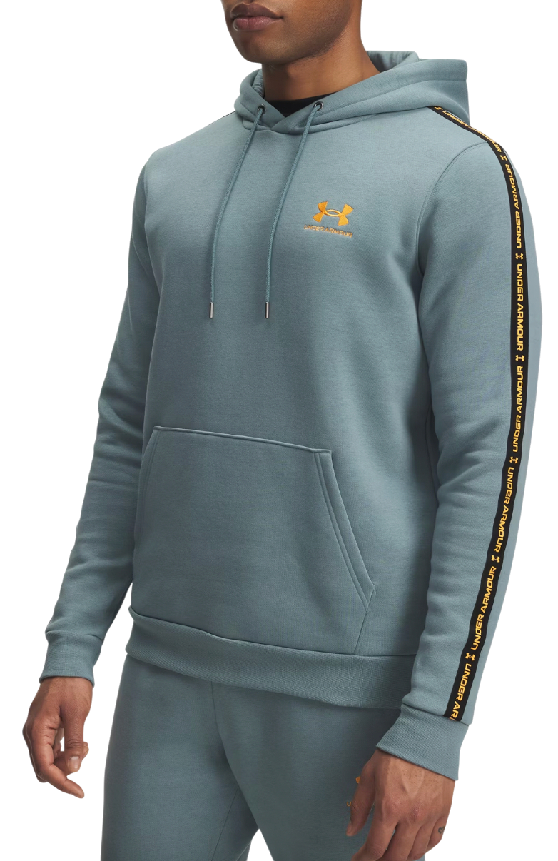 Mikina Under Armour Icon Fleece Hooded Sweatshirt with Taping Tyrkysová | 1389356-587
