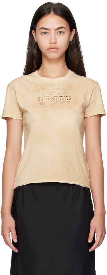 Tričko Acne Studios Acne Studios Logo Print T-Shirt Béžová | AL0472-, 0