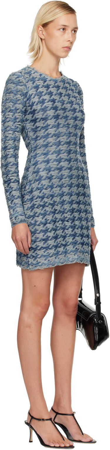 Šaty Diesel Houndstooth Knit Minidress M-Halma Modrá | A21446 0EGCA, 1