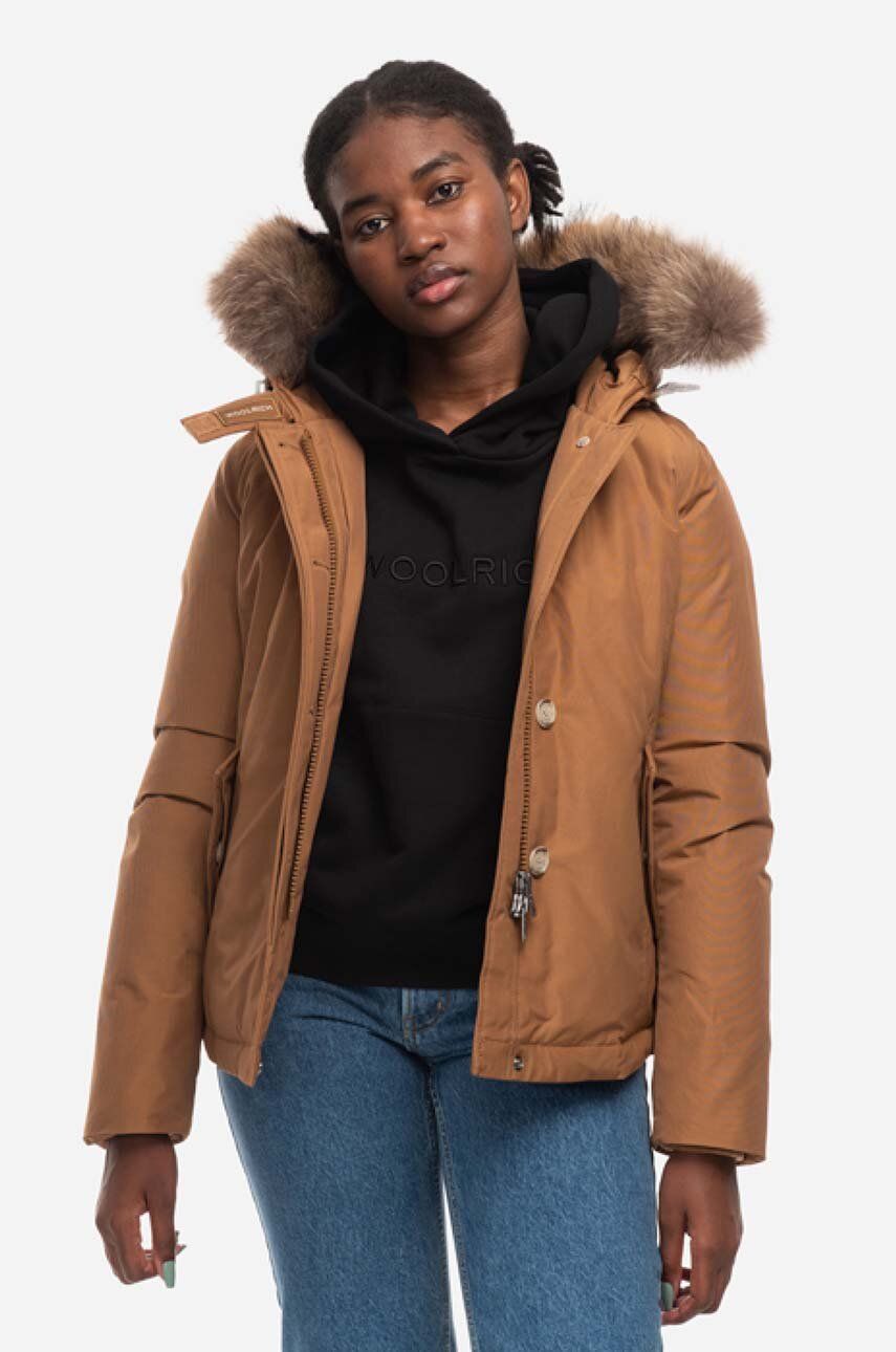 Parka WOOLRICH Polar High Collar Fur Parka Hnedá | CFWWOU0548FRUT0001, 0