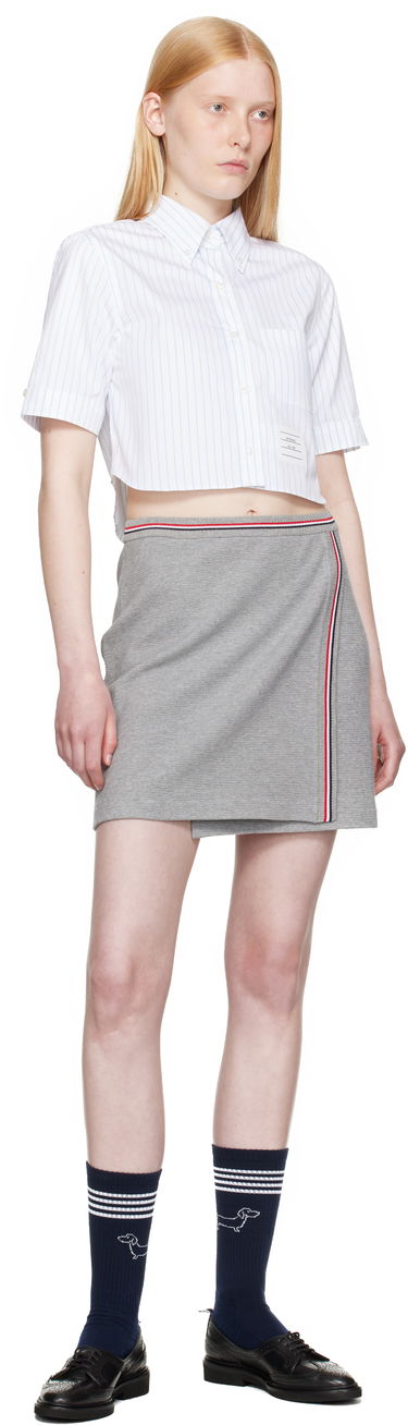 Sukňa Thom Browne Thom Browne Cotton Waffle Miniskirt Šedá | FJK141A-J0216, 4