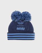 AVAVAV Double Pom Pom Striped Beanie