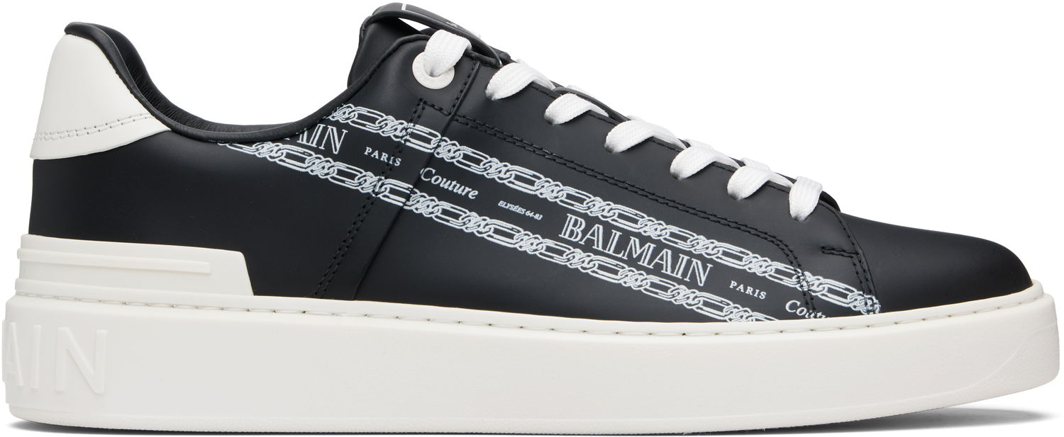 Tenisky a topánky Balmain B-Court Printed Calfskin Čierna | FM1VI288LBFC, 0