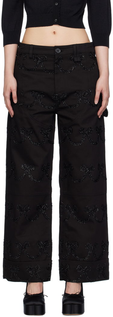 Nohavice Simone Rocha Simone Rocha Patterned Wide-Leg Trousers Čierna | 4101 1062, 0