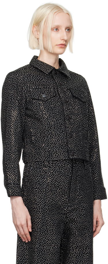 Bunda Marc Jacobs Marc Jacobs 'The Glam Studs Shrunken' Denim Jacket Čierna | 2F4RJC015D12, 1