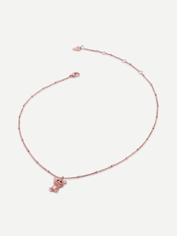 Náhrdelník GUESS Vintage Bear Pendant Necklace Metalická | JUBN04687JW, 0