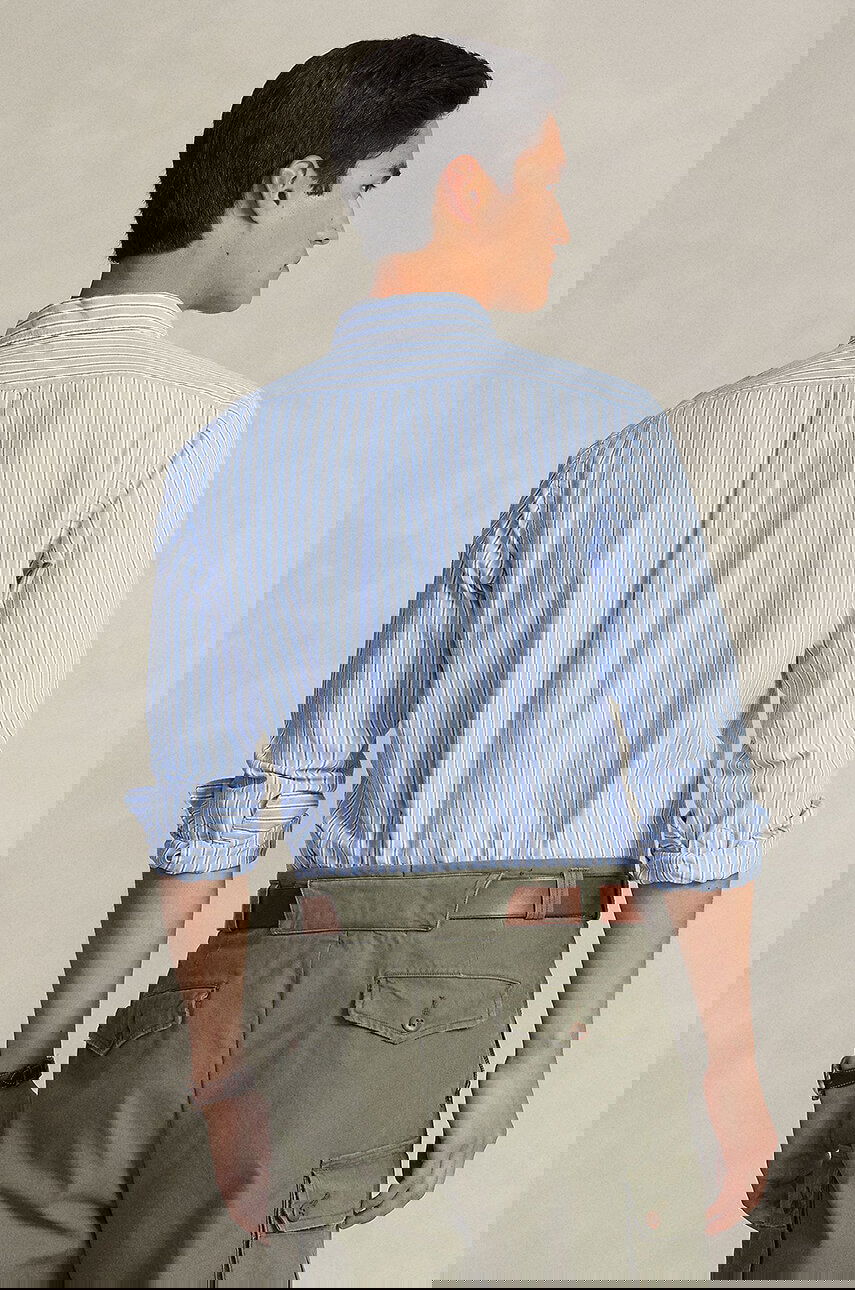 Košeľa Polo by Ralph Lauren Regular Fit Striped Cotton Button-Down Shirt Modrá | 710928918, 1
