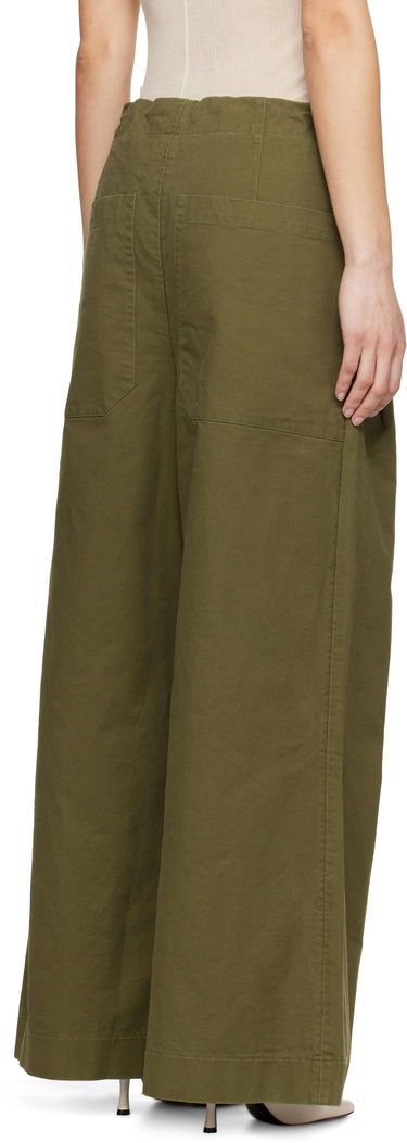 Nohavice Entire Studios Entire Studios Wares Pleated Wide-Leg Trousers Zelené | ESU-S25-3007-AR, 2
