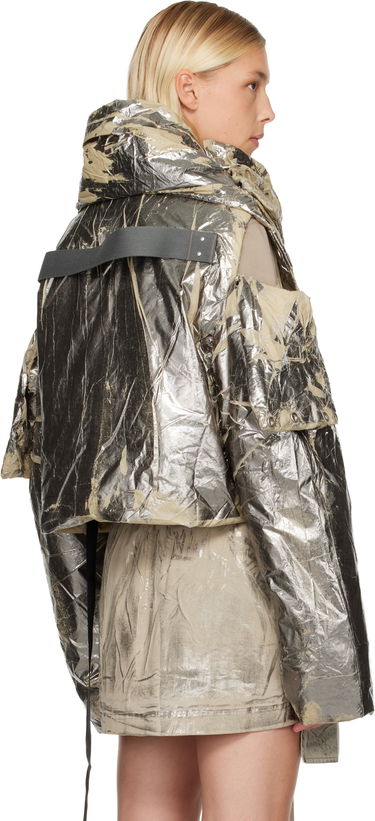 Prešívaná bunda Rick Owens Concordians Convertible Jacket Metalická | DS02E7727 NPF, 2
