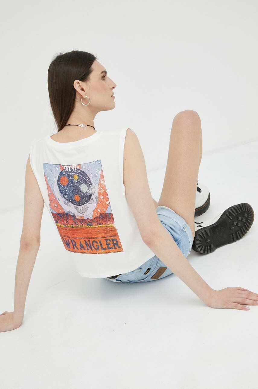 Tričko Wrangler Cotton Top Biela | W7FED3W02, 0