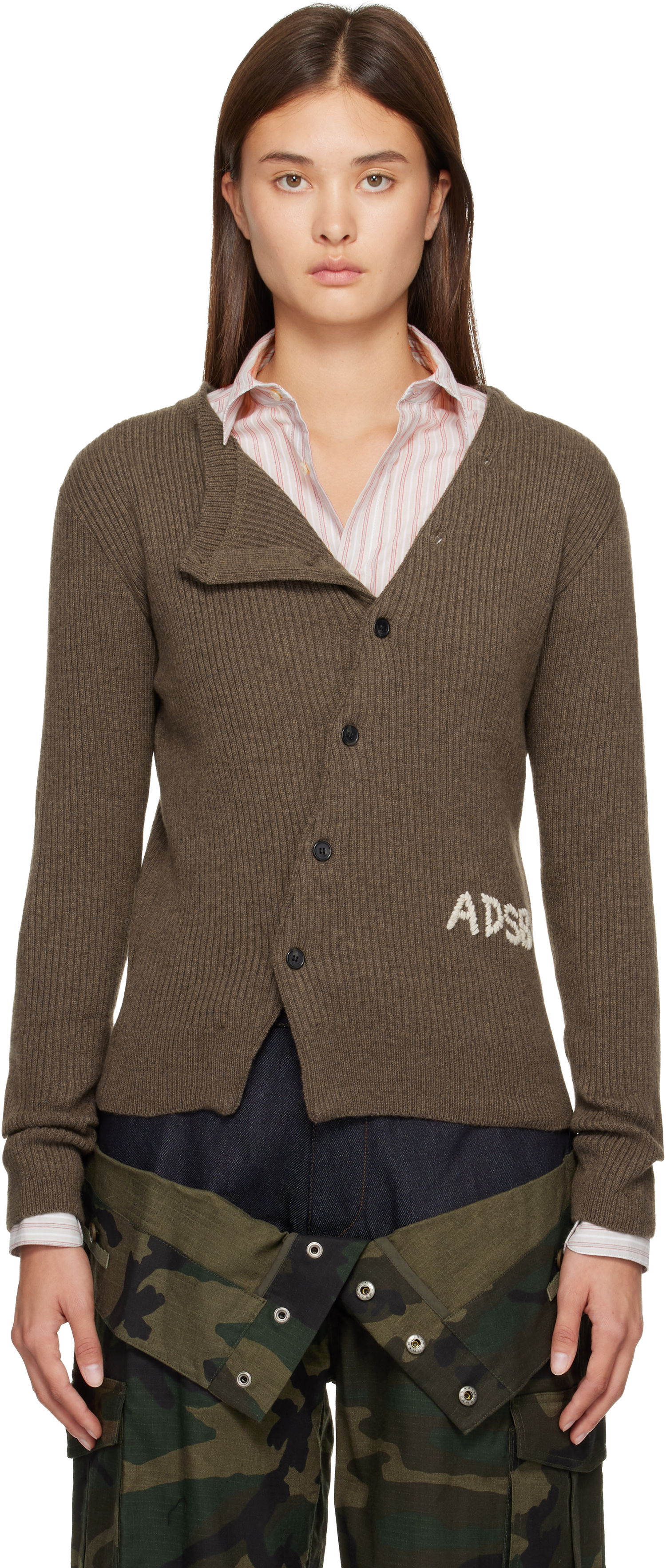 Sveter Andersson Bell Hand Stitched Basic Cardigan Hnedá | atb1400w, 0
