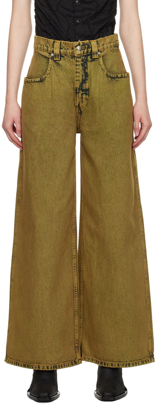 Džínsy Eckhaus Latta Ultra Wide Leg Jeans Žltá | 8023-EL-PS24-S -, 0