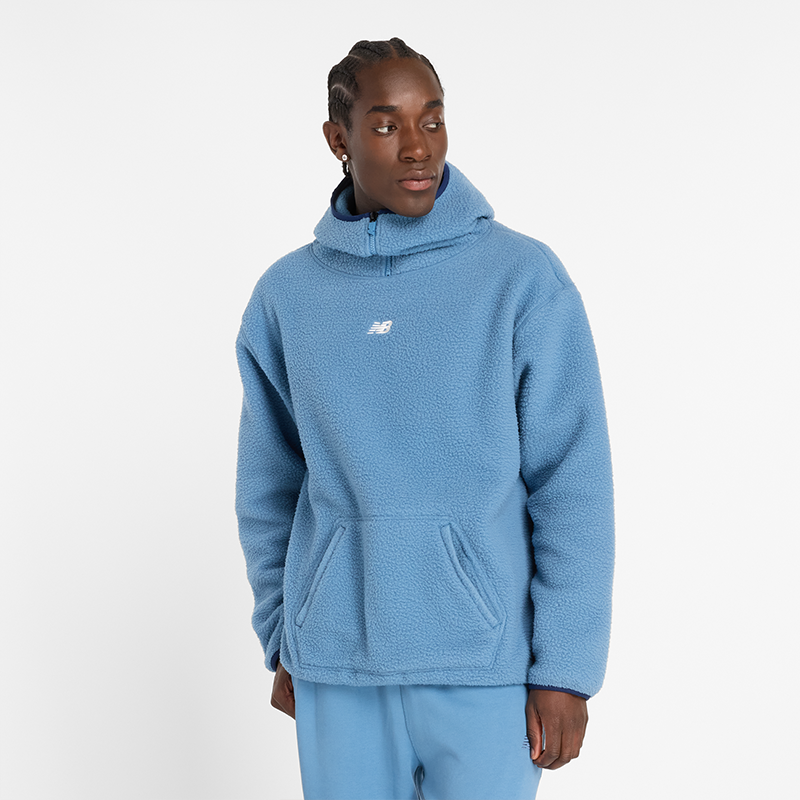 Mikina New Balance NB Hoodie Modrá | NBMT44584HEB, 0