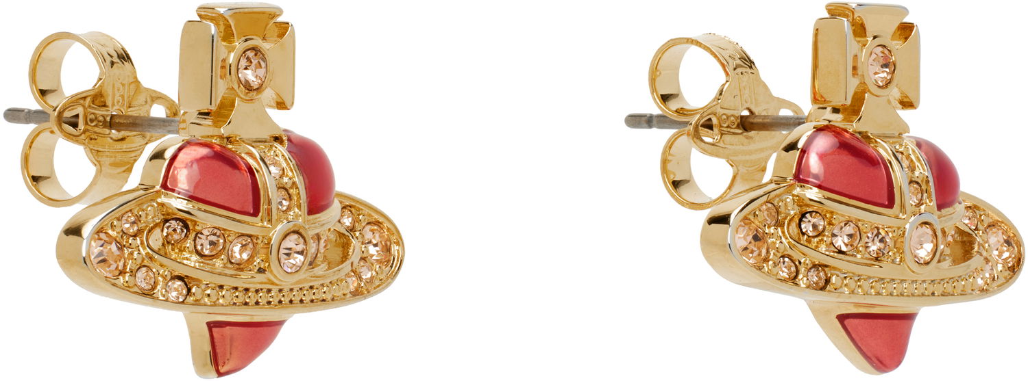 Náušnice Vivienne Westwood Vivienne Westwood New Diamante Heart Earrings Červená | 6201033K-02R856-, 1