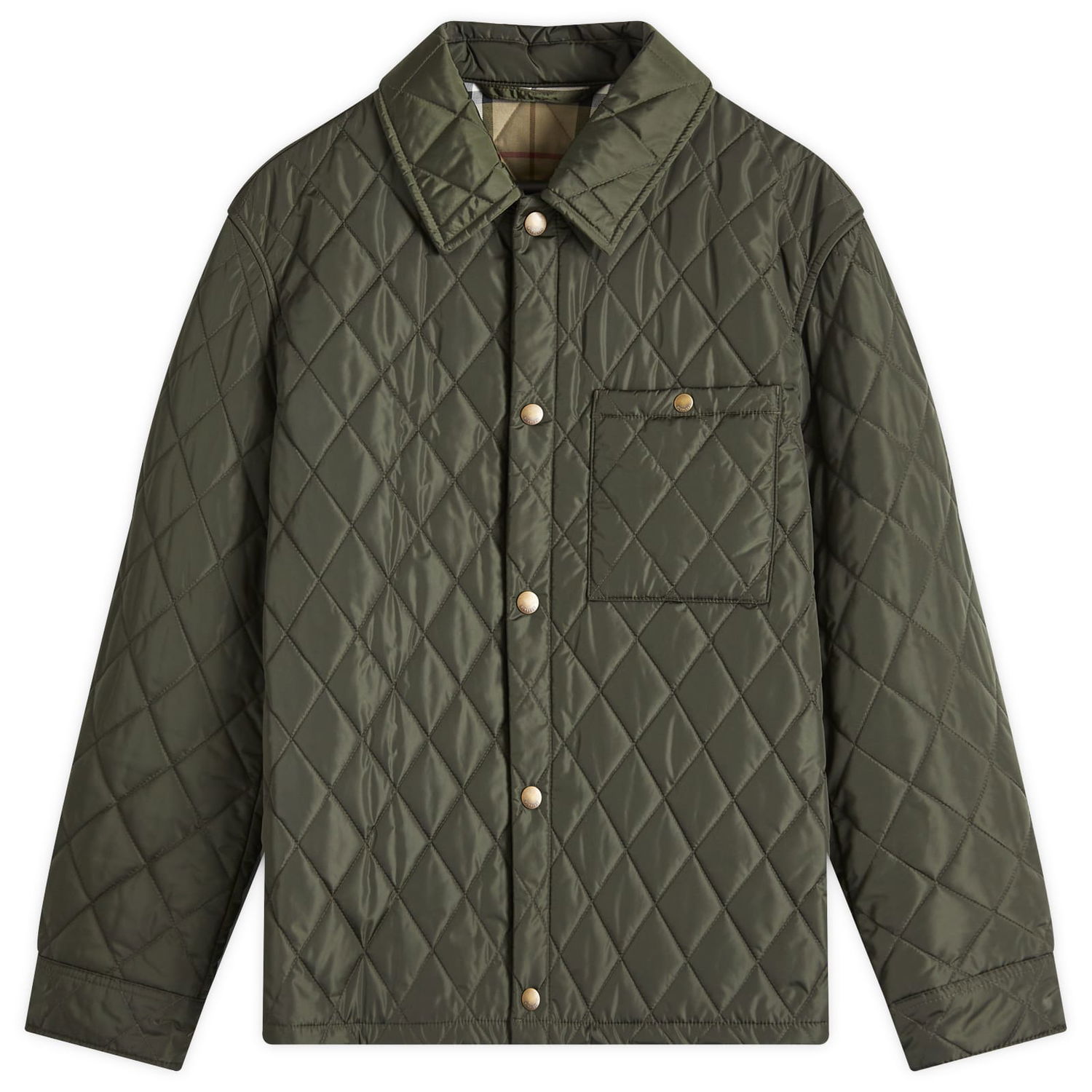 Prešívaná bunda Burberry Quilted Shirt Jacket Šedá | 8100843-C1748, 0
